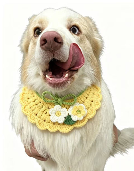 Cute Pet Knitted Drool Bib – Soft & Skin-Friendly