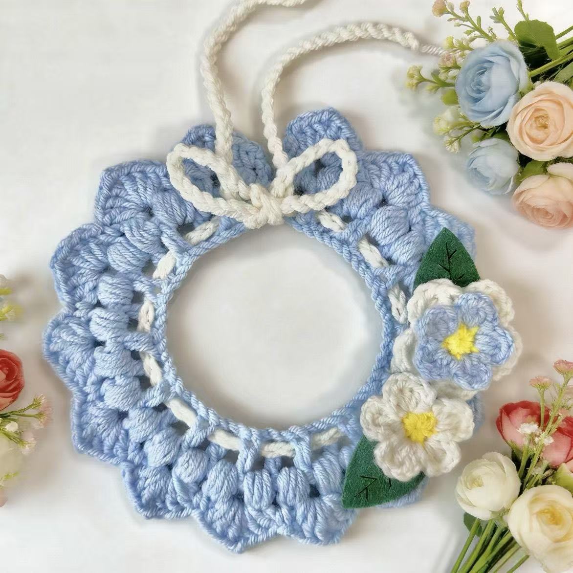 Cute Pet Knitted Drool Bib – Soft & Skin-Friendly